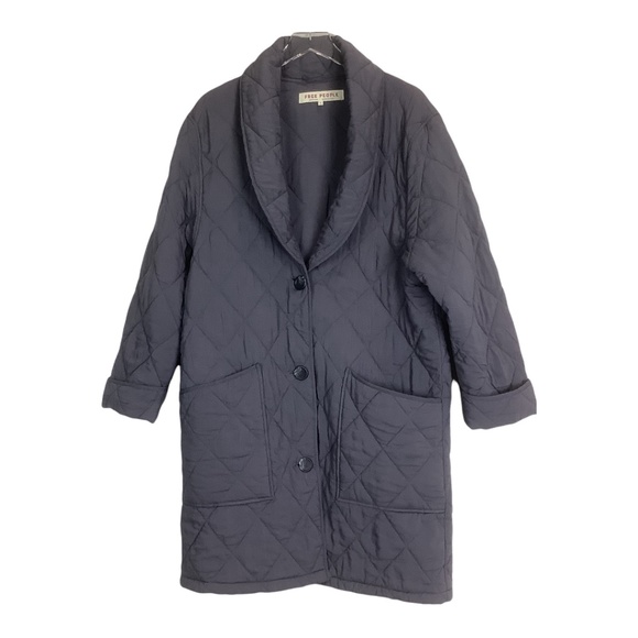 Free People Happy Day Dreamer Long Quilted Lagenlook Jacket Women's Small - Picture 10 of 11